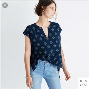 Madewell Skylight Side-tie Top in Flowerstamp